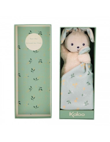 Doudou conejo con mantita verde Kaloo
