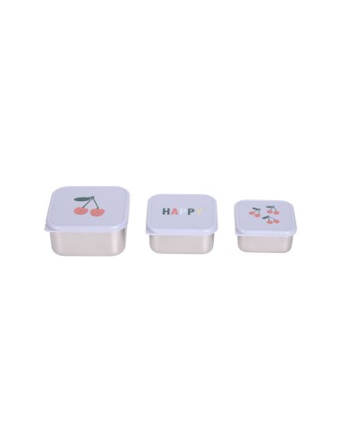 Snackbox 3pcs. Acero inoxidable CHERRY Lässig