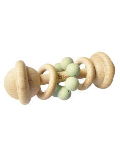 Sonajero madera y silicona verde
