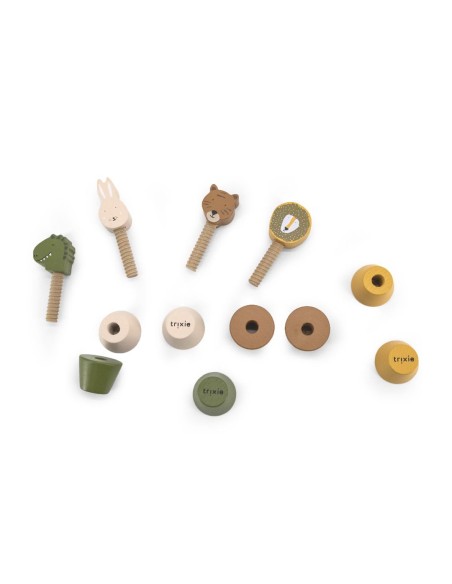 Juego de motricidad Animales de madera para enroscar - Trixie