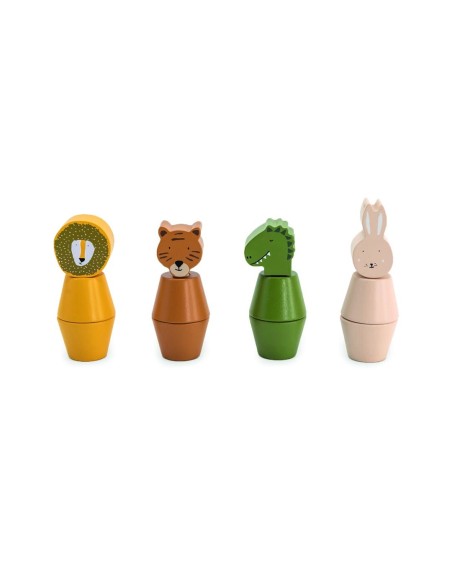 Juego de motricidad Animales de madera para enroscar - Trixie